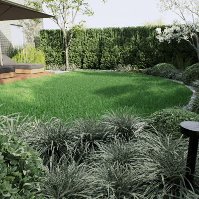 Oświetlenie ogrodowe, Projekt małego ogrodu