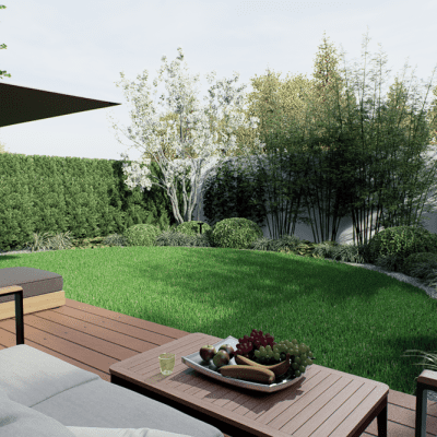 Taras w małym ogrodzie miejskim