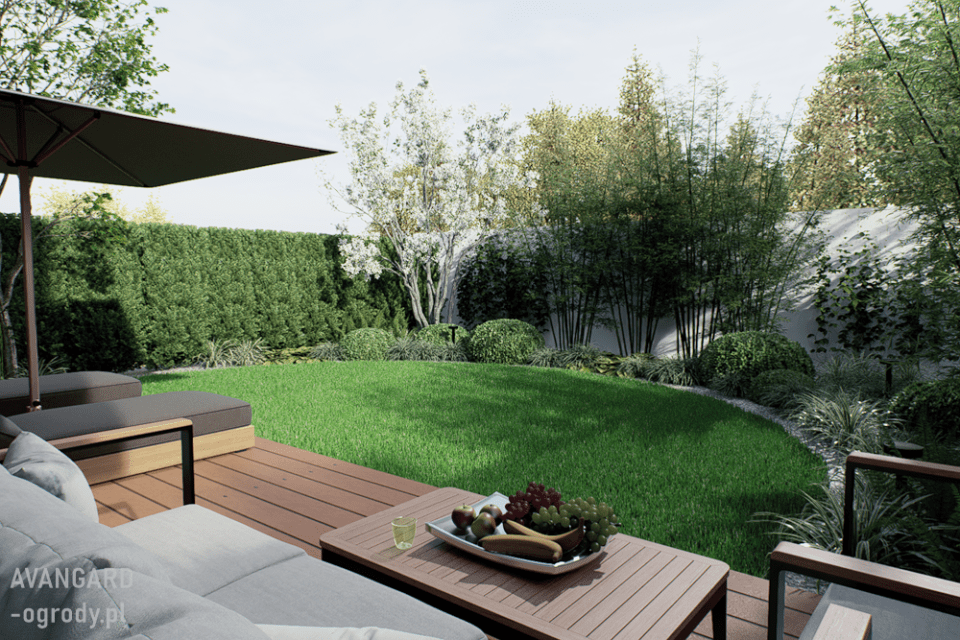 Taras w małym ogrodzie miejskim