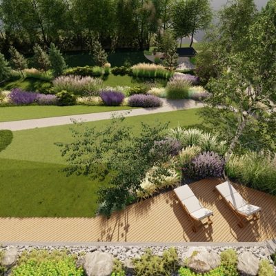 Taras ogrodowy nad jeziorem - realizacja Skoki