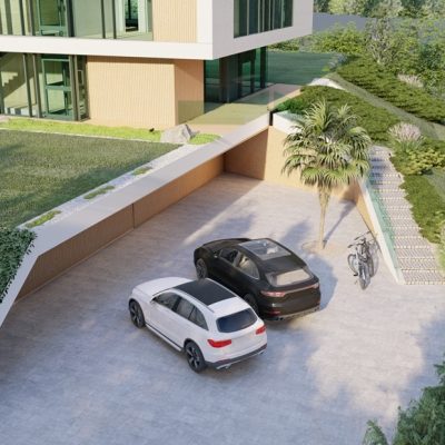 Ogrród na różnych poziomach z widokiem na jezioro - projekt ukończony Skoki Avangard Ogrody